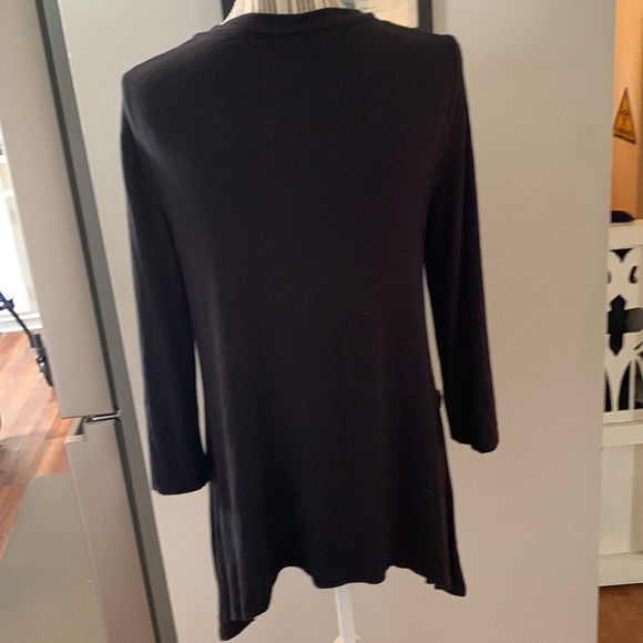 LOGO Longsleeve V-neck tunic black top - Picture 4 of 4